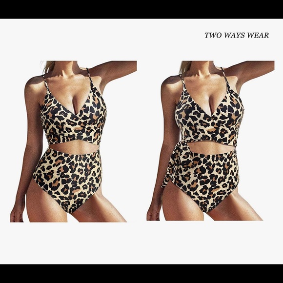 Women’s leopard one piece bathing suit - Picture 1 of 6